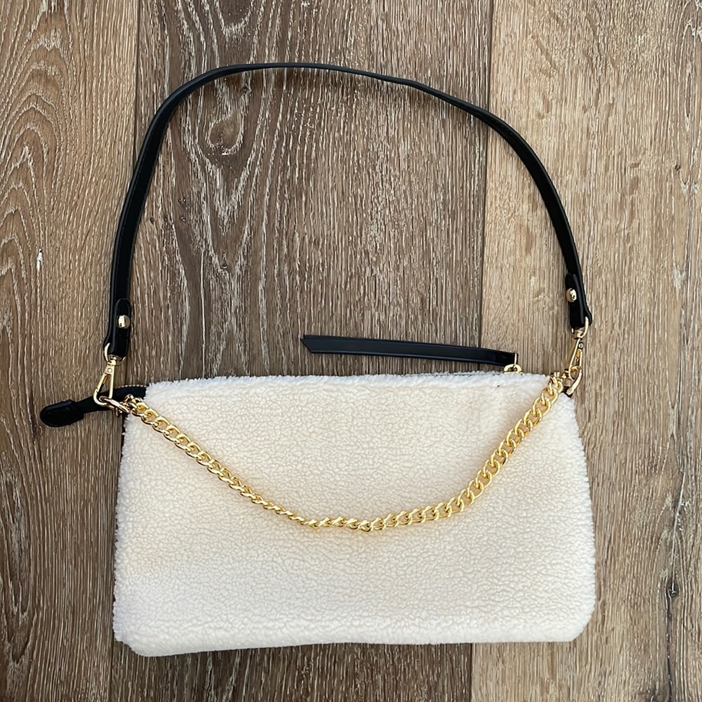 NEW Crossi Shearling / Faux Fur Shoulder Bag Purse